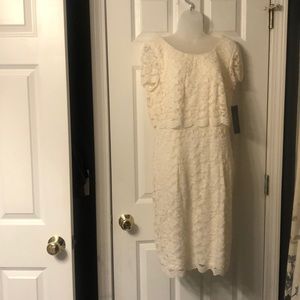 Woman’s dress knee length color cream “lace”